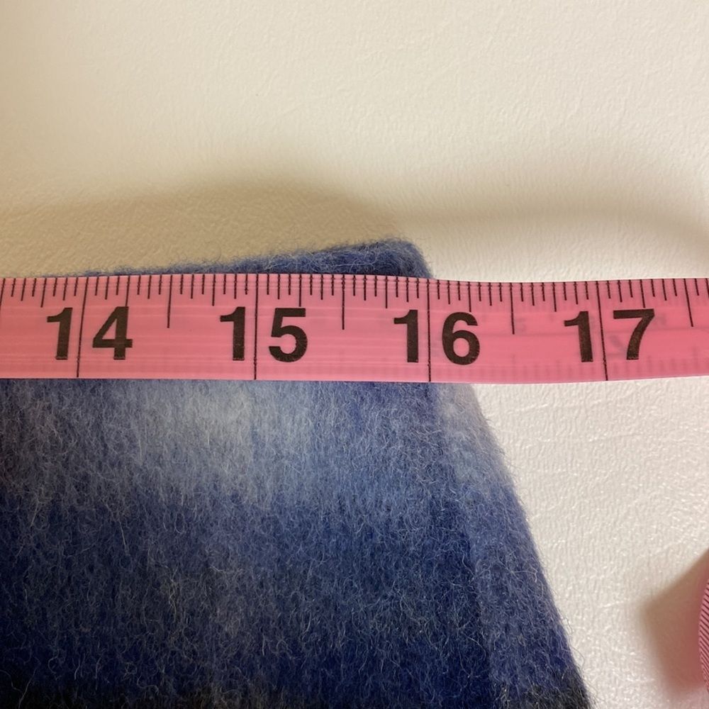 Catherine Malandrino Skirt Blue Wool Blend Brushed Plaid Tartan Size - 8 - Picture 11 of 14